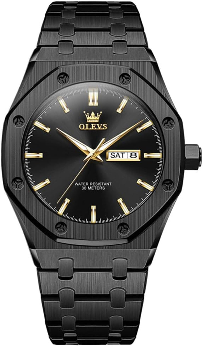 Classic Mens Silver Watches, Waterproof Dress Watches for Men