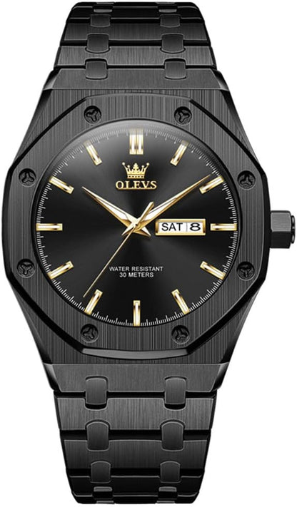 Classic Mens Silver Watches, Waterproof Dress Watches for Men