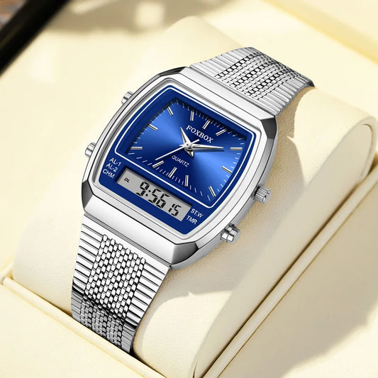 Luxury Quartz Watches Fashion Dual Display Time for Mens Women Outdoor Sports Week Waterproof Digital Wristwatch Relojes