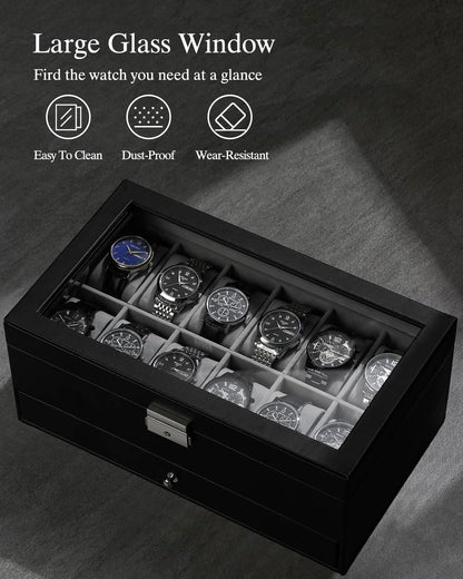 Caja Para Relojes Con 12 Ranuras, Organizador De Exhibición De Relojes, Estuche
