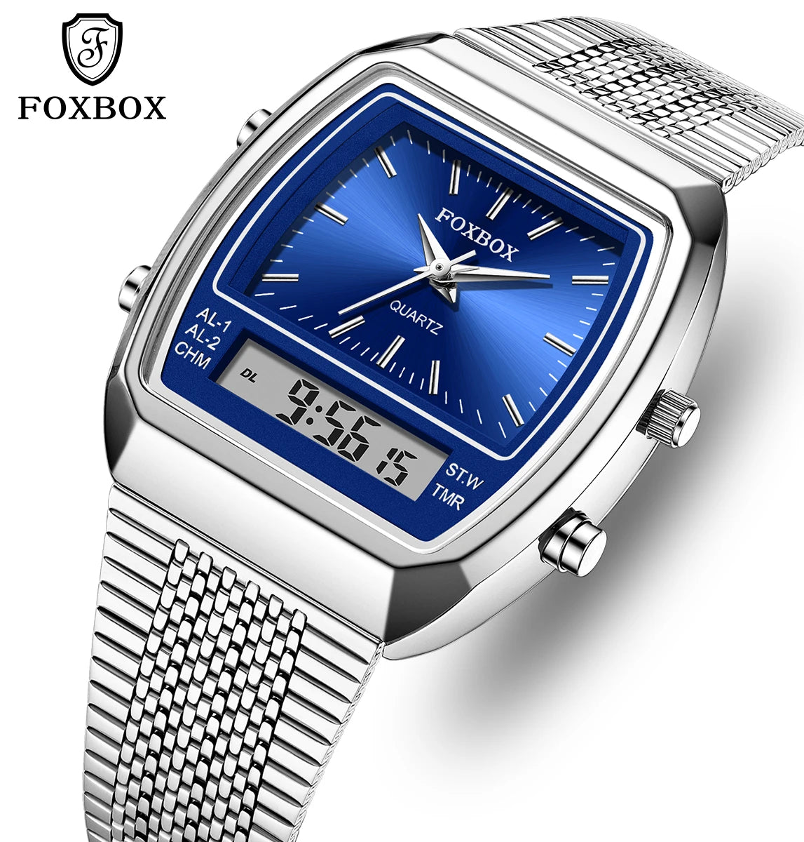 Luxury Quartz Watches Fashion Dual Display Time for Mens Women Outdoor Sports Week Waterproof Digital Wristwatch Relojes