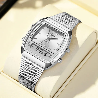 Luxury Quartz Watches Fashion Dual Display Time for Mens Women Outdoor Sports Week Waterproof Digital Wristwatch Relojes