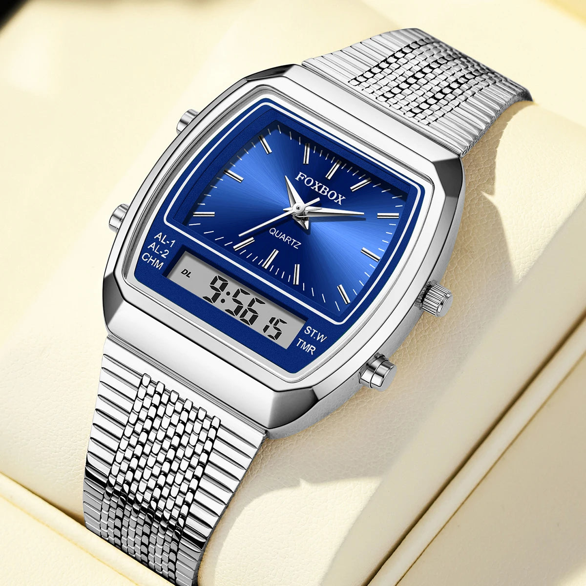 Luxury Quartz Watches Fashion Dual Display Time for Mens Women Outdoor Sports Week Waterproof Digital Wristwatch Relojes