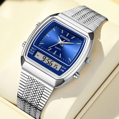 Luxury Quartz Watches Fashion Dual Display Time for Mens Women Outdoor Sports Week Waterproof Digital Wristwatch Relojes