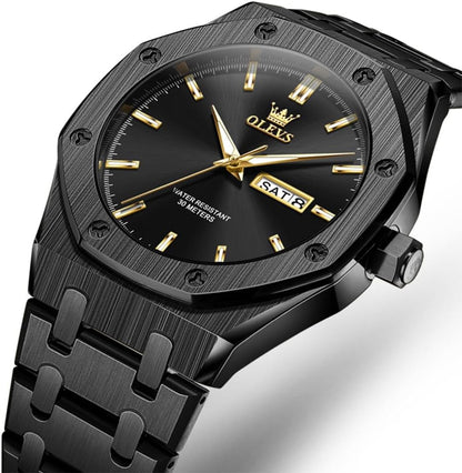 Classic Mens Silver Watches, Waterproof Dress Watches for Men