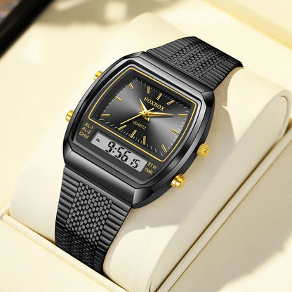 Luxury Quartz Watches Fashion Dual Display Time for Mens Women Outdoor Sports Week Waterproof Digital Wristwatch Relojes