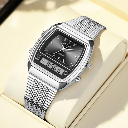 Luxury Quartz Watches Fashion Dual Display Time for Mens Women Outdoor Sports Week Waterproof Digital Wristwatch Relojes