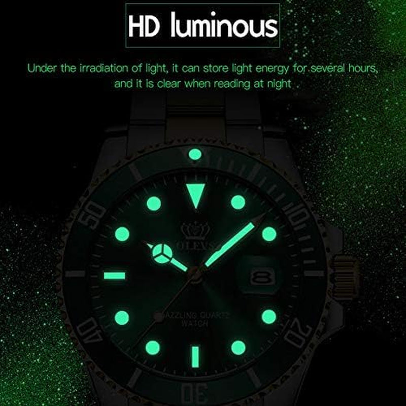 Watches for Men,Classic Luxury Big Face Men Watches, Silver Dress Stainless Steel Men Wrist Watch with Luminous Analog Relojes Para Hombres