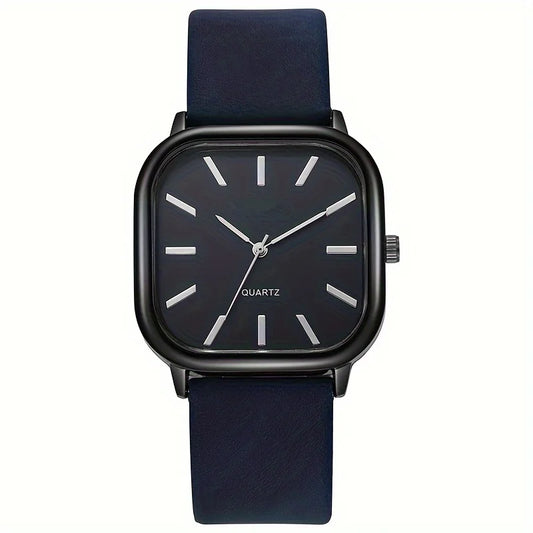 New Simple Leather Watch Men Women Quartz Wristwatch Fashion Elegant Square Dial Casual Watches Neutral Clock Exquisite Relojes